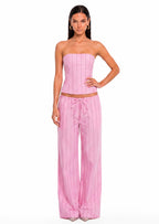 Sabrina Stripe Strapless Corset & Maxi Pants Set