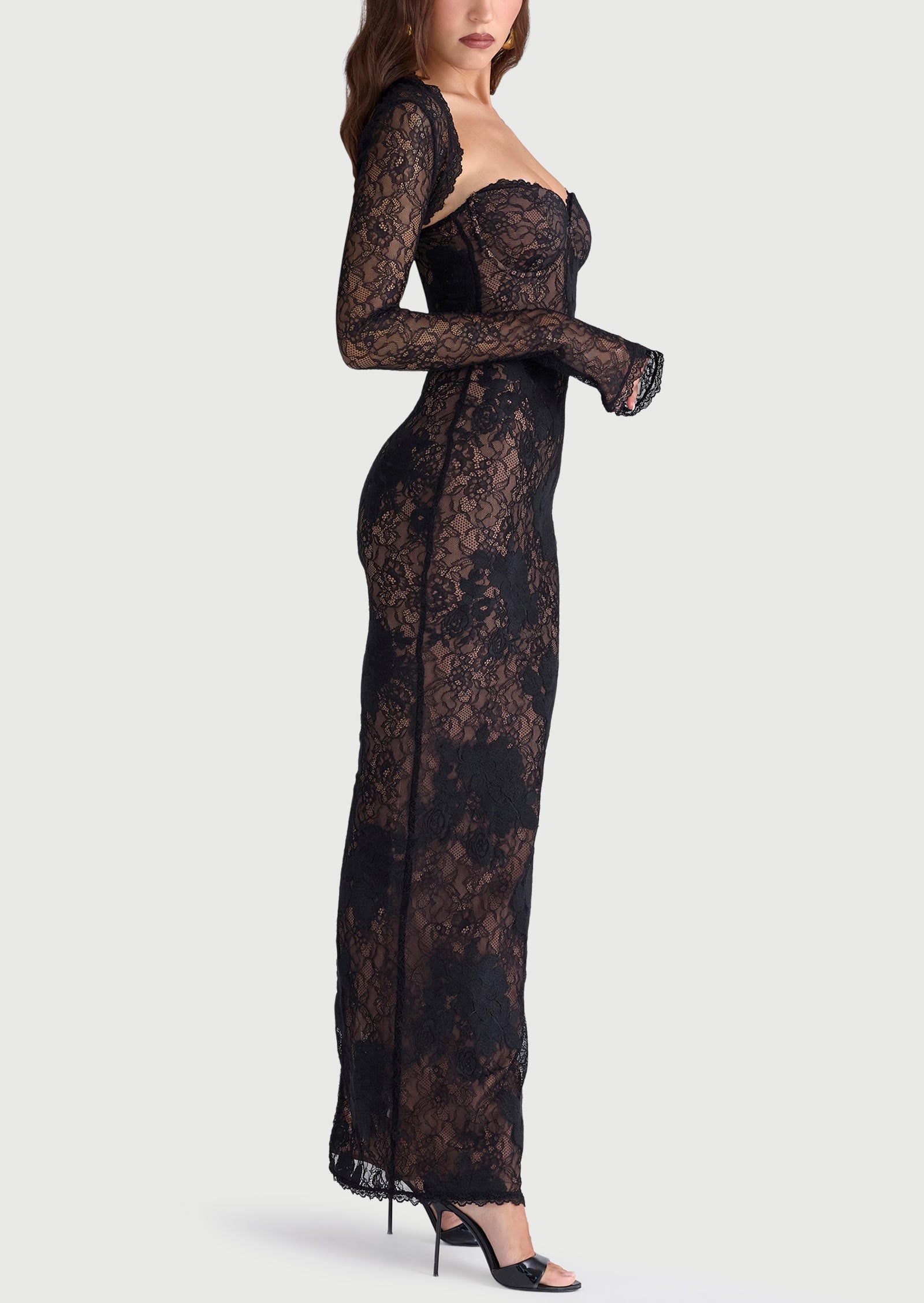 Black Lace Maxi Dress