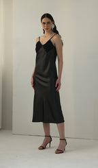 Knitted Patchwork Slip Midi Dress
