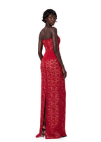 Yakez Lace Strapless Maxi Dress In Red