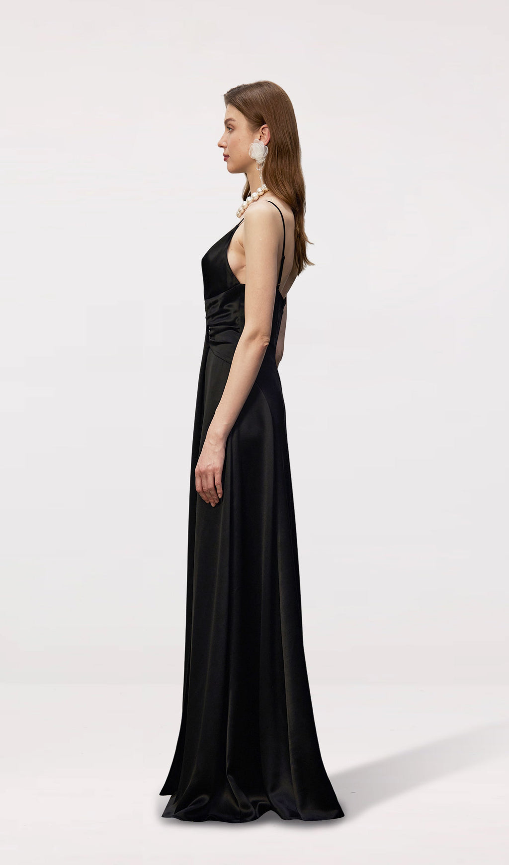 Strappy Satin Evening Maxi Dress