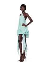 Ghazi Halter Neck Open Back Midi Dress In Green