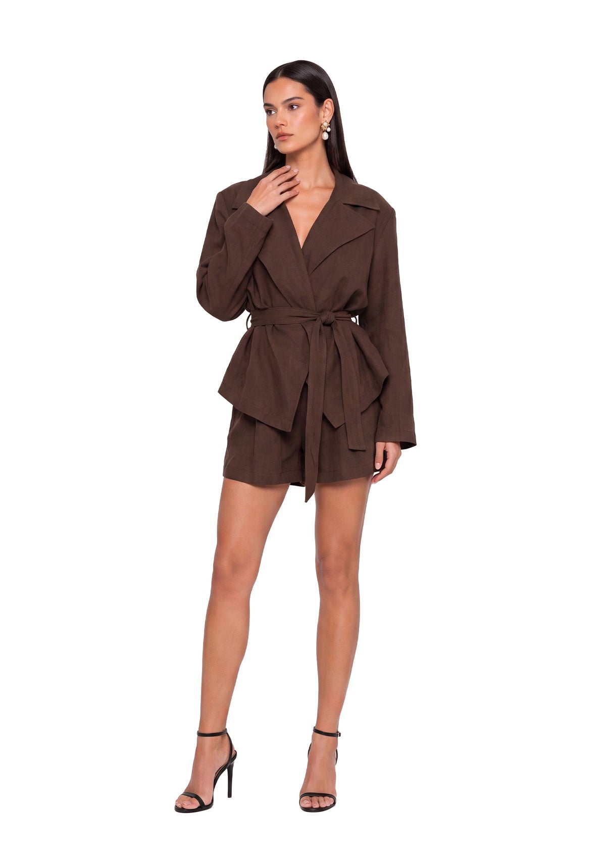 Adalinde Long Sleeve Lace-Up Two Piece Set
