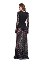 Pancho Long Sleeve Lace Maxi Dress