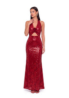 Nahilla Sequined Maxi Dress In Red
