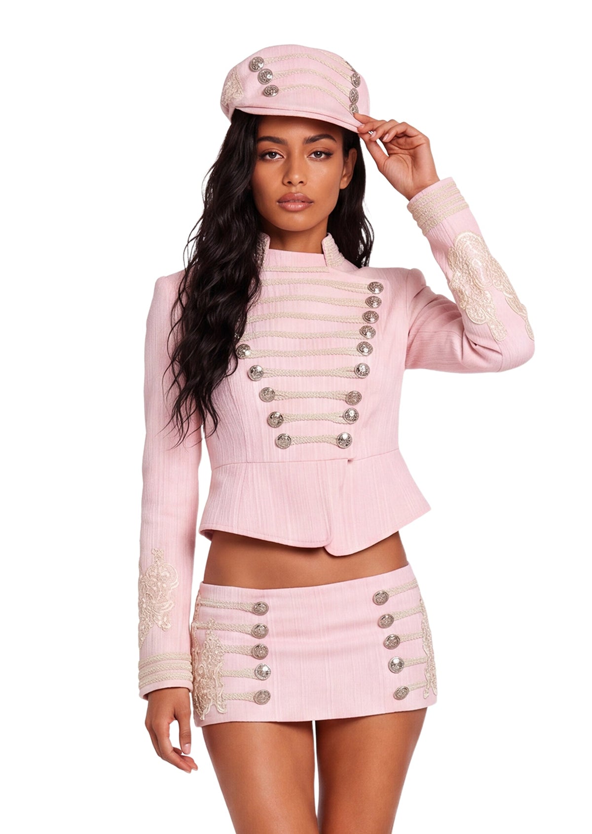 Pakpao Lace Cropped Jacket & Mini Skirt Set