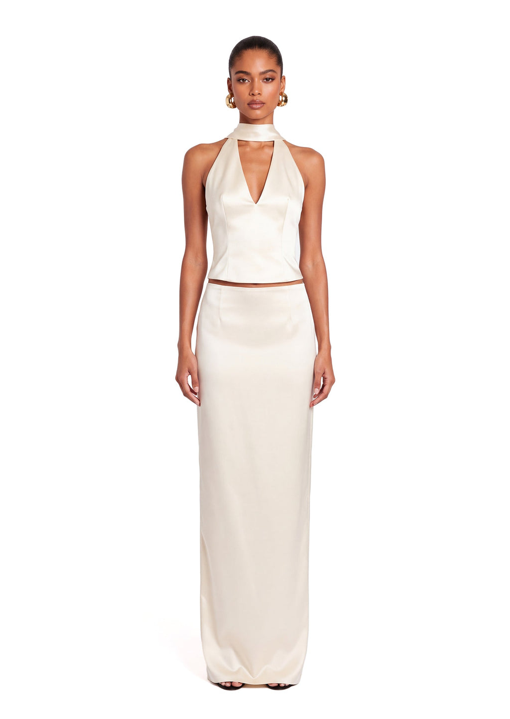 Lakelynn Satin Halter Top & Skirt Set