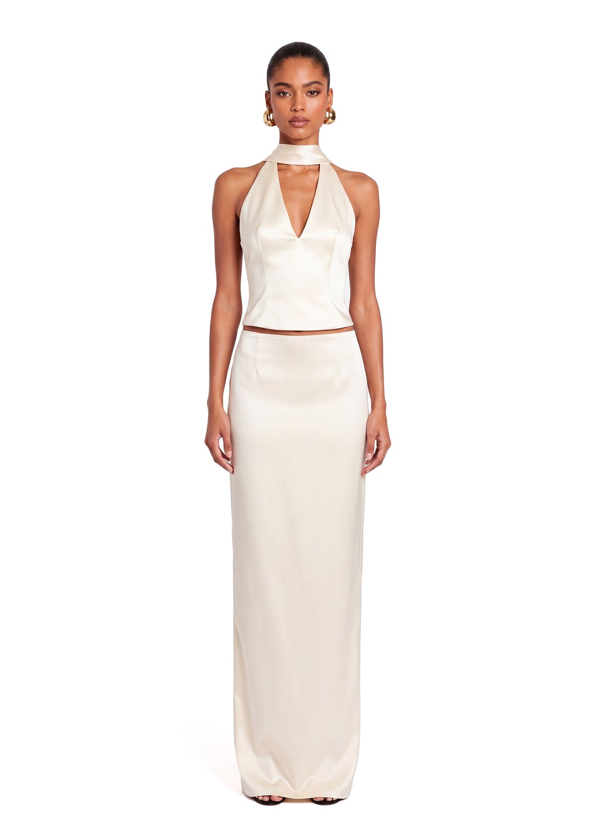 Lakelynn Satin Halter Top & Skirt Set