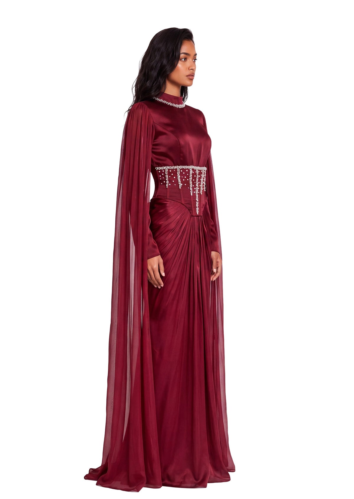 Kadri Sequin Maxi Dress In Red