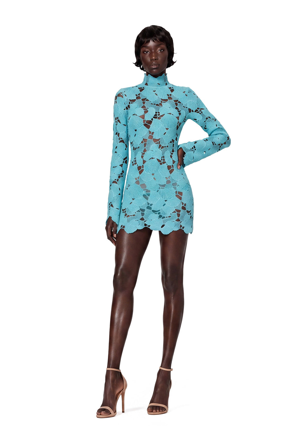 Xavier Lace Mini Dress In Blue