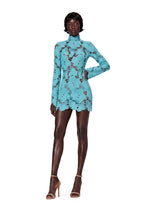 Xavier Lace Mini Dress In Blue