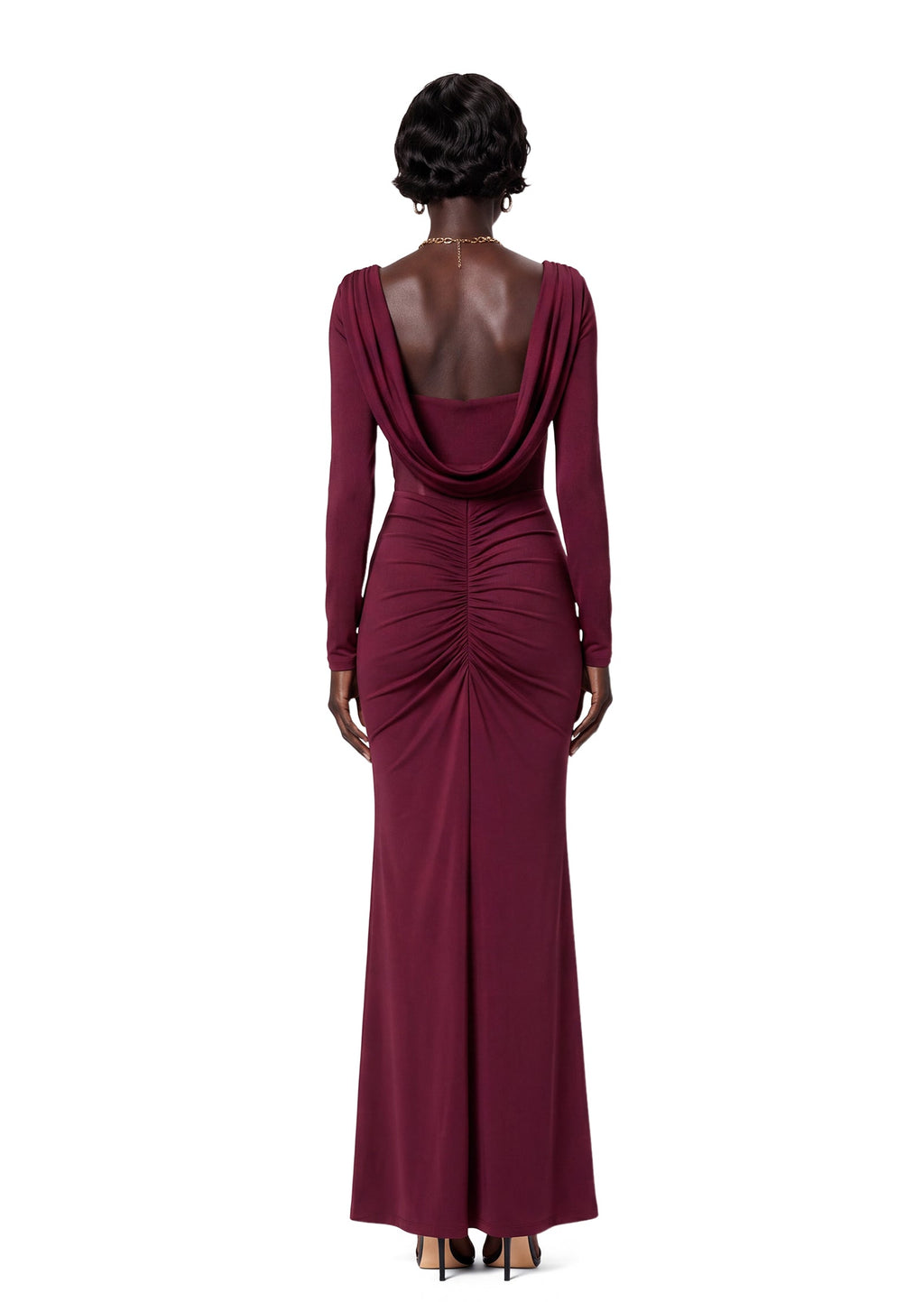 Nacirema Open Back Slit Maxi Dress