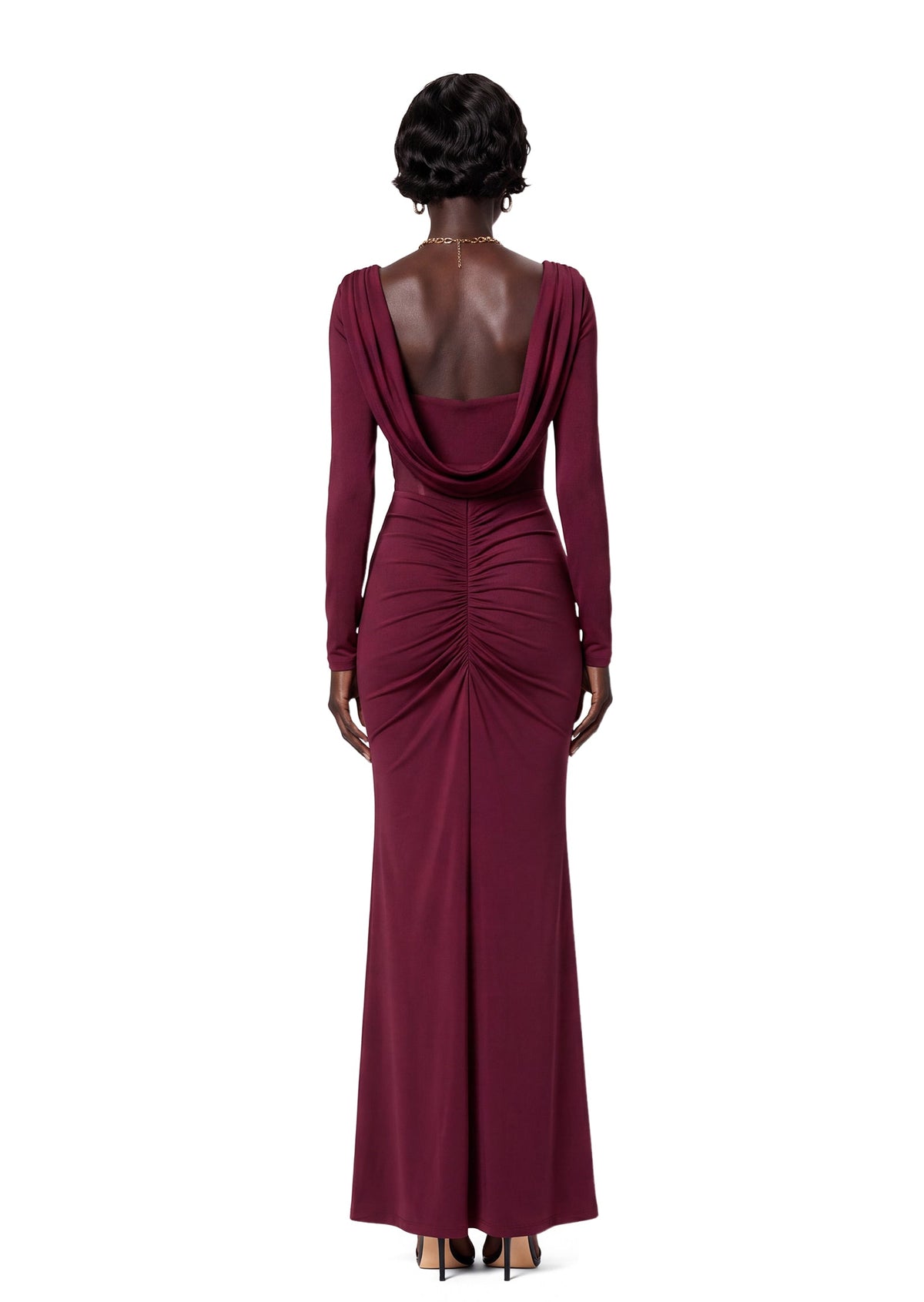 Nacirema Open Back Slit Maxi Dress