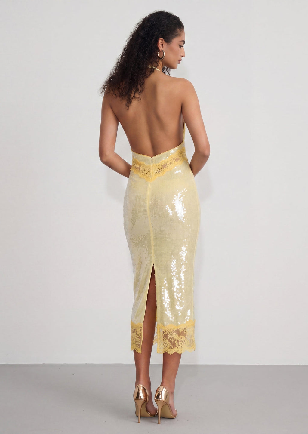 Julieta Sequin Lace Midi Dress