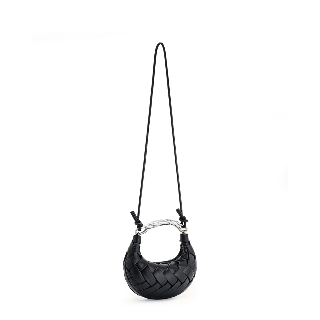 Elida Weave Handbag In Black