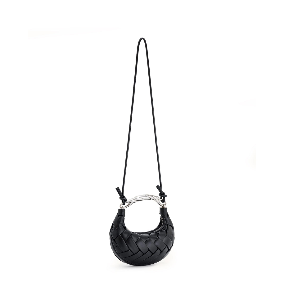 Elida Weave Handbag In Black