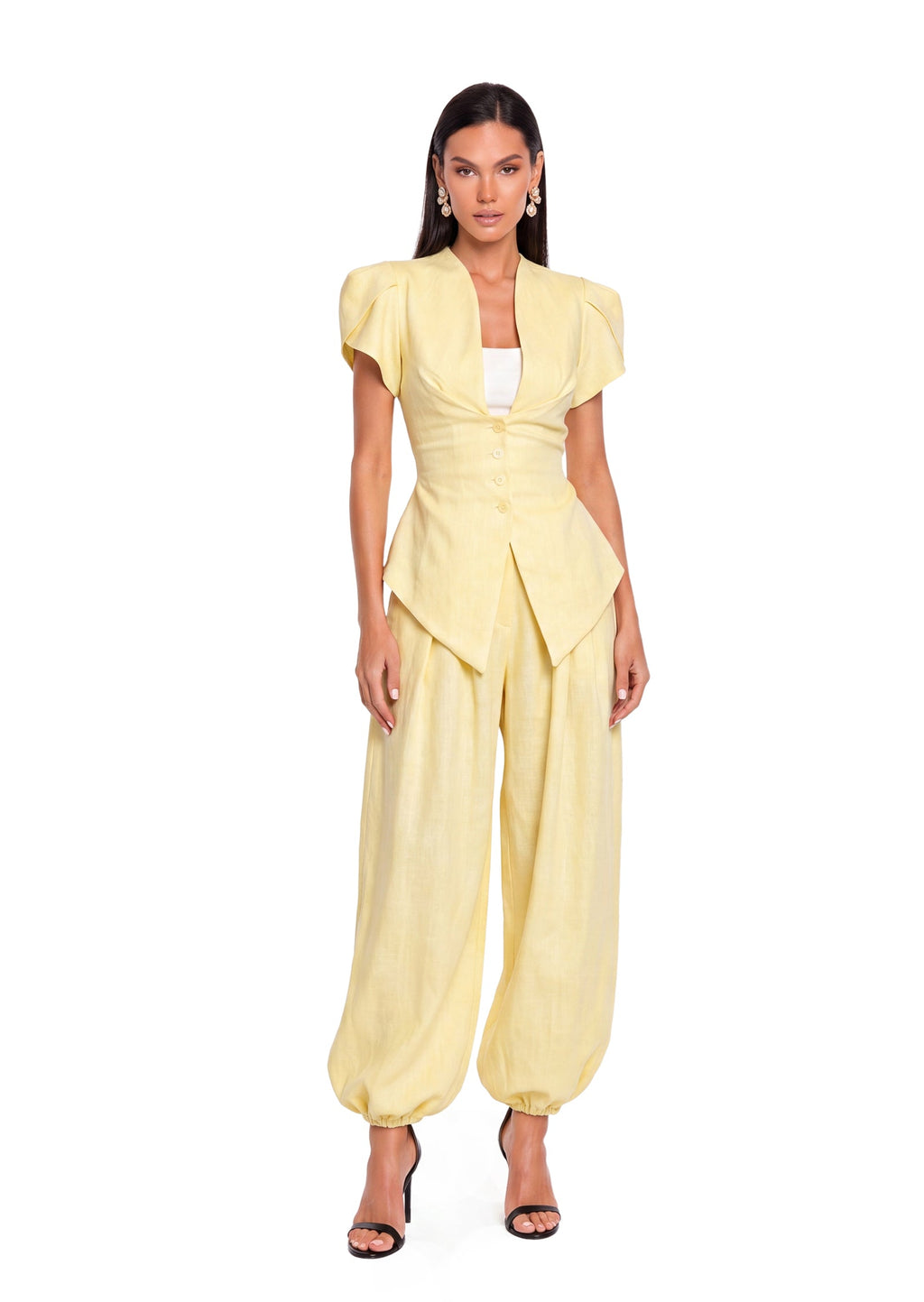 Laban Puff Sleeved Top And Lantern Pants Set