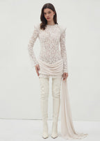 Sequin Embellished Lace Mini Dress