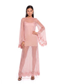 Zaci Organza Maxi Skirt Two Piece Set In Pink