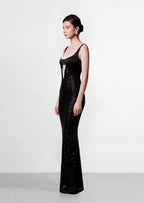Abbey Sequined Maxi Dress In Black