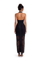 Duha Halter Neck Open Back Tassel Midi Dress