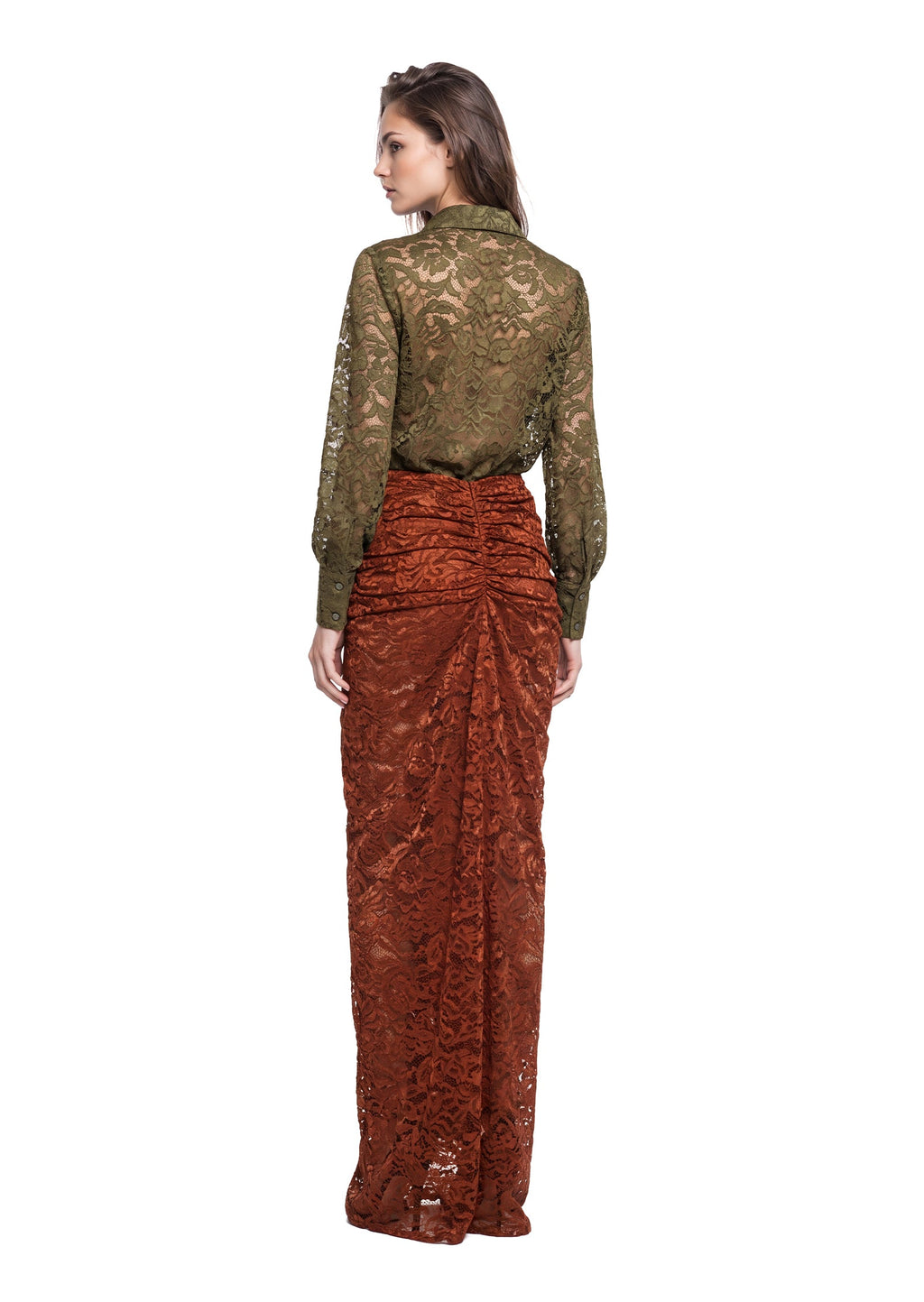 Jaala Long Sleeve Top & Side Slit Skirt Set