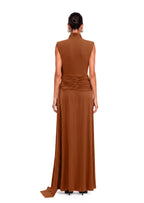 Jacenty Sleeveless Maxi Dress In Dark Brown