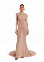 Zakhar High Neck Sheer Maxi Dress