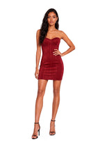 Palacios Strapless Mini Dress In Red