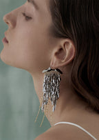 Yoli Gold Leaf Fringe Earrings