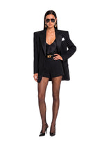 Yaeger Peak Lapel Suit Jacket In Black