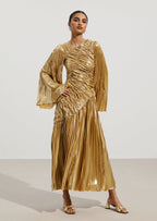 Metallic Maxi Dress In Gold
