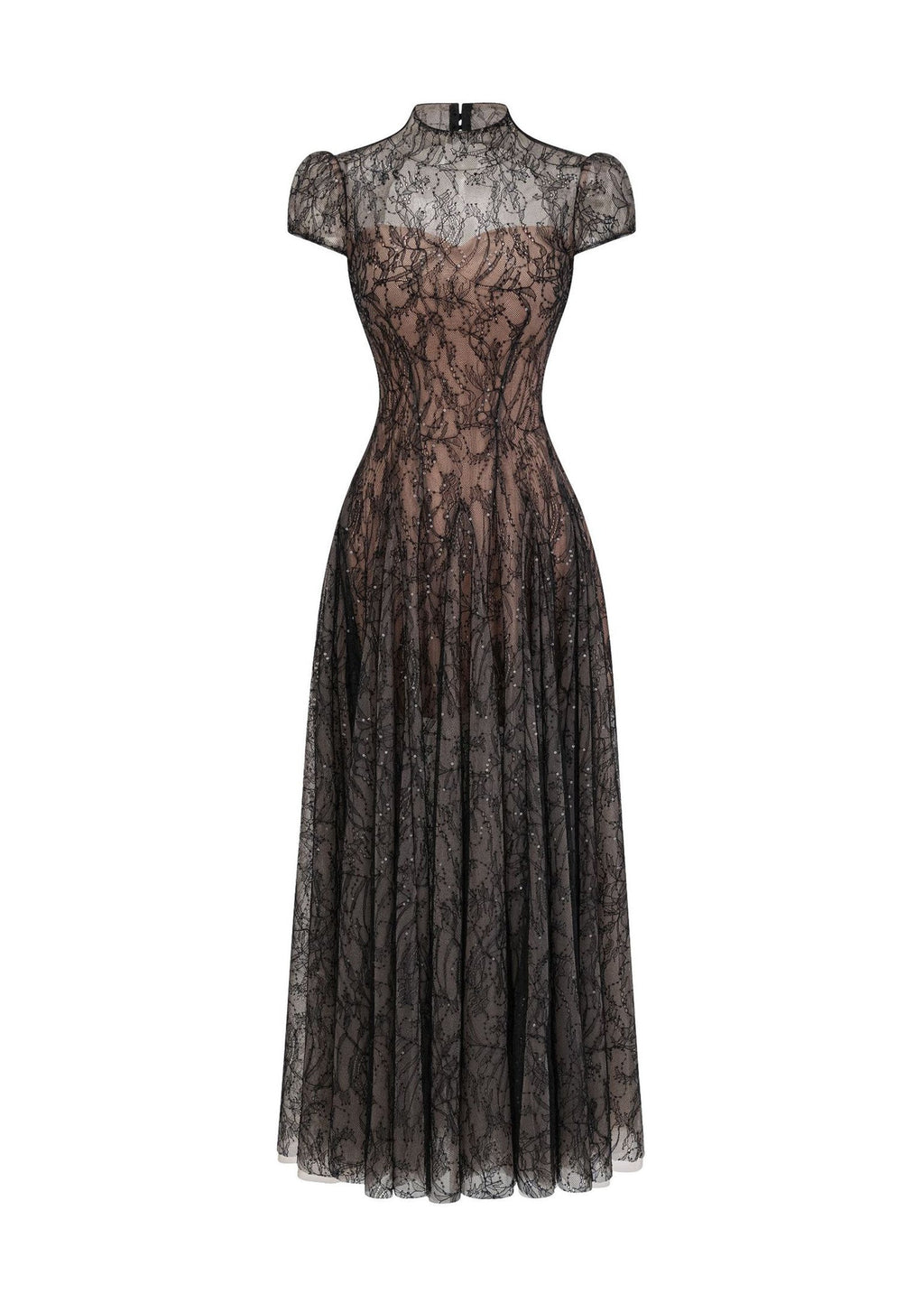 Ulyana Lace Sequined Maxi Dress In Black