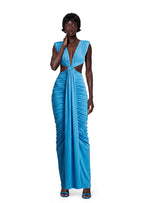 Zadie Pleated Maxi Dress In Royal Blue