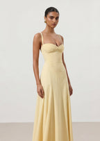Irie Lace Up Maxi Dress In lemon