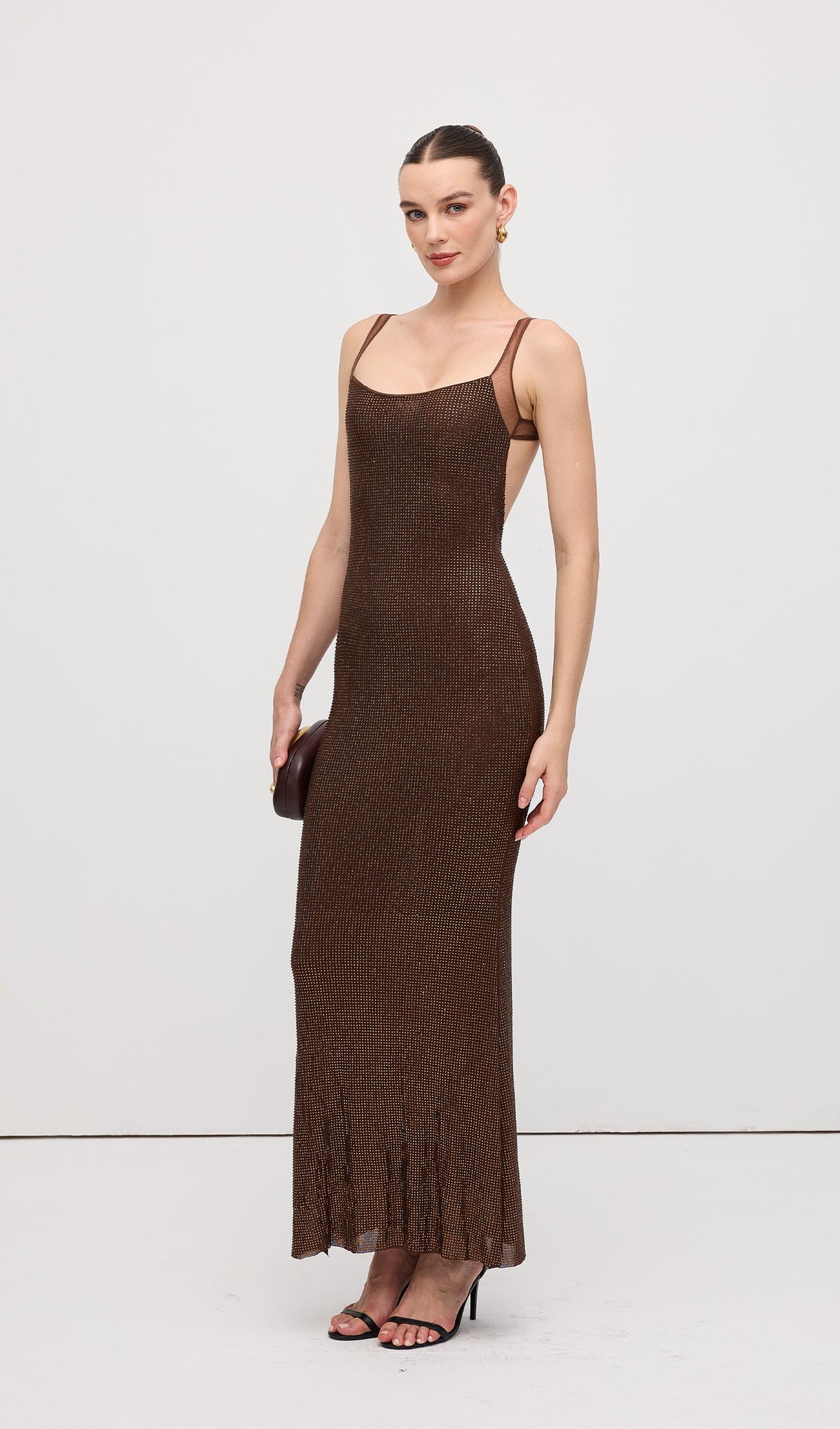Hot Fix With Mesh Back Maxi Dress