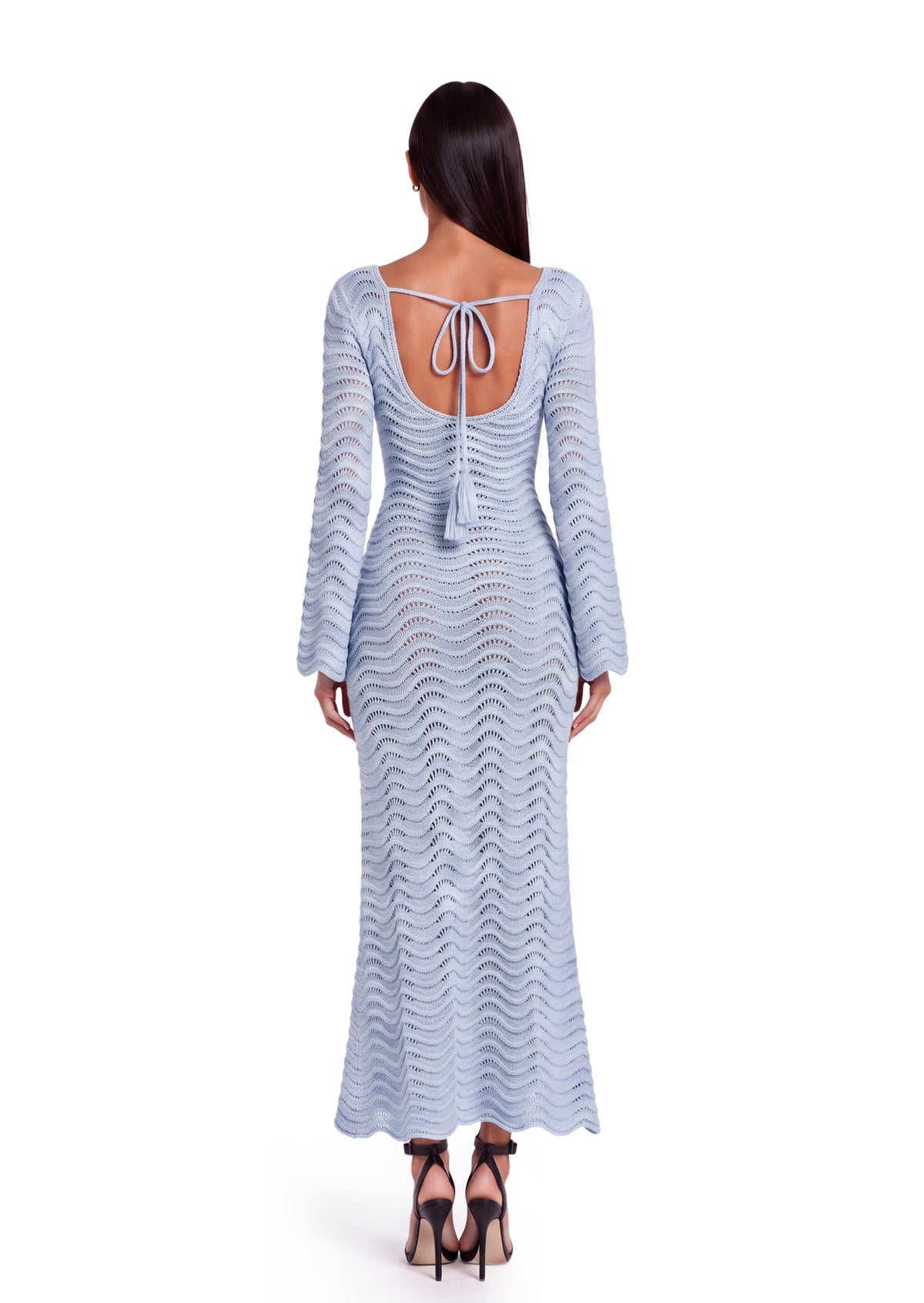 Mea Long Sleeved Knitted Cover Up Midi Dress