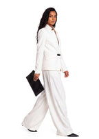 Painter Stand Collar Blazer In White