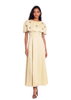 Cape Crêpe Midi Dress In Yellow
