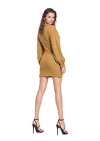 Tahan Knitted Puff Sleeve Mini Dress