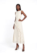 Naflah Sleeveless Midi Dress In White