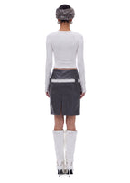 Tabananica Belted Mini Skirt In Dark Gray