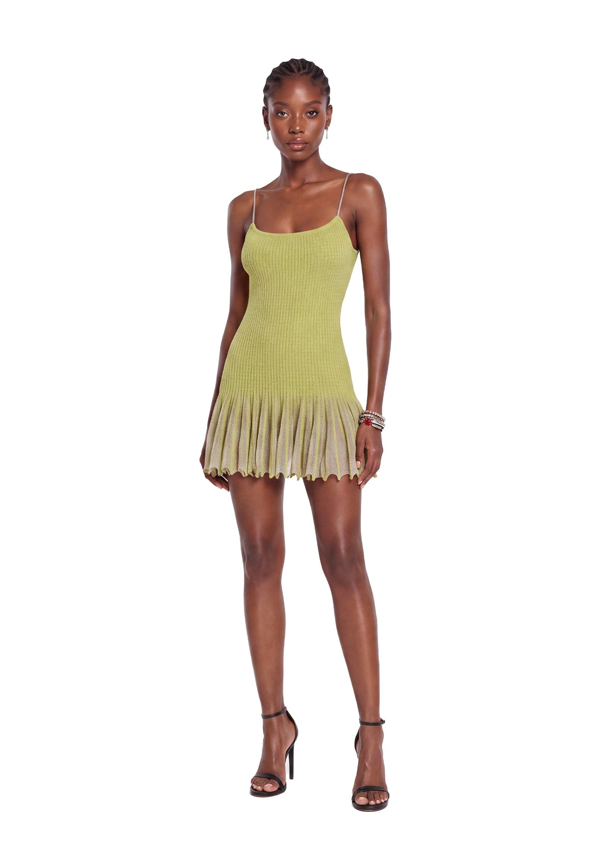 Dewitt Ruffled Hem Knitted Mini Dress