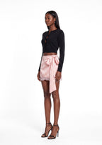 Abdul Lace Mini Skirt In Pink