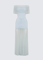 Slinky Off Shoulder Maxi Dress
