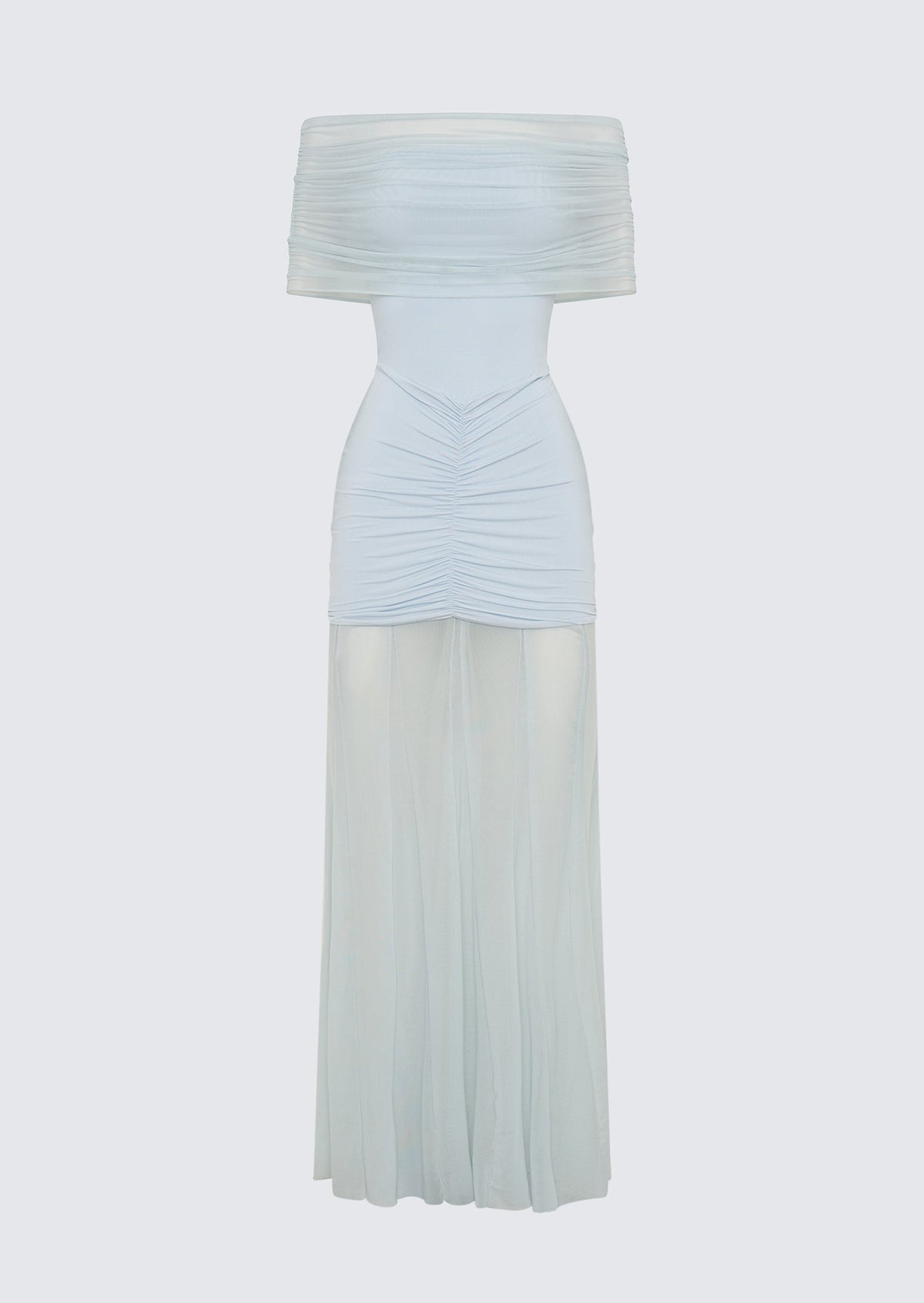 Slinky Off Shoulder Maxi Dress