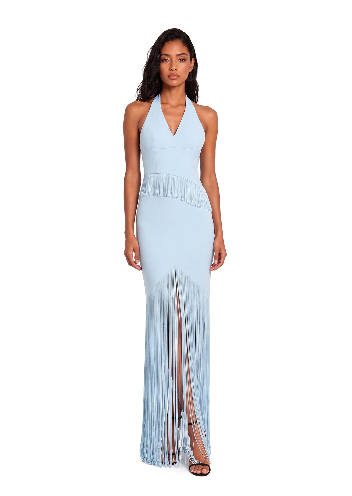 Quana Halter Neck Top & Fringed Skirt Set