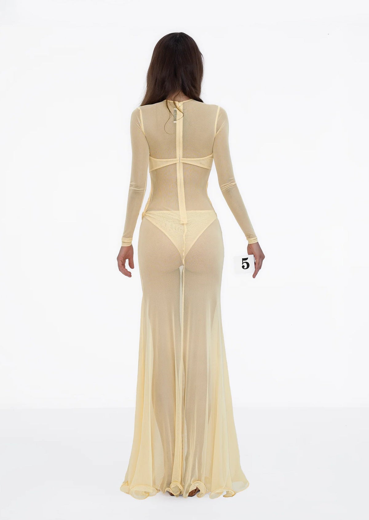 Darcila Deep V Mesh Maxi Dress