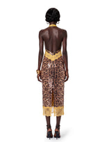 Sachin Halter Neck Midi Dress IN Yellow