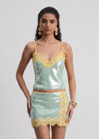 Melora Sequined Top & Mini Skirt Set